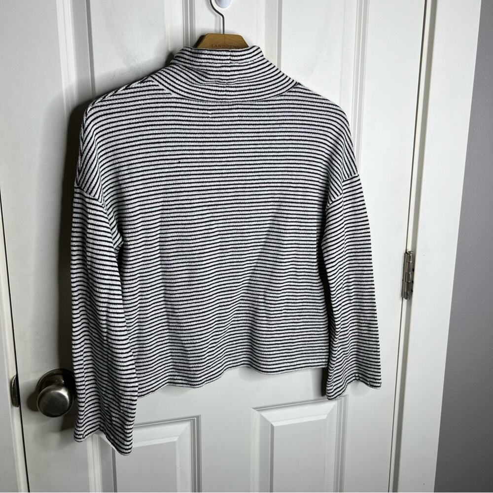 Madewell Miles Funnelneck Black & White Stripe Sweatshirt Size XXS - Picture 6 of 6